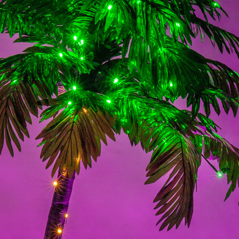 LED Lighted Palm Tree & Branches, 5'