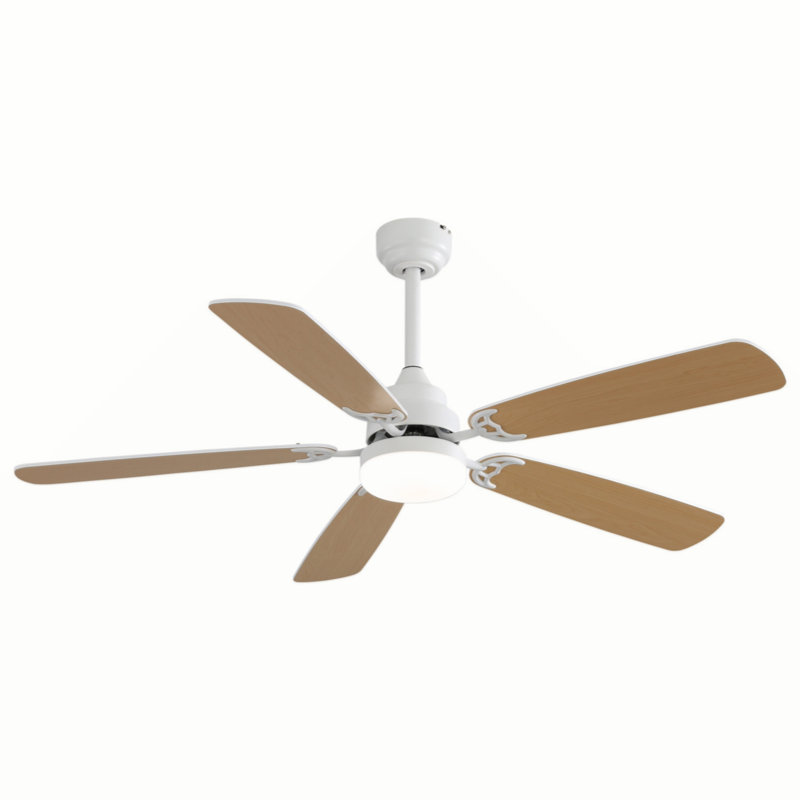 Ventilateur de plafond Mihane avec lumières DEL, Blanc, Naturel