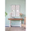 2 grands panneaux muraux en bois de 17 po x 48 po, blanc vieilli et miroir