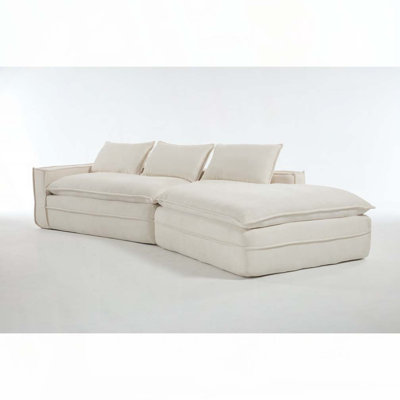 Canapé modulaire modulaire, canapé nuage rembourré avec sièges profonds, méridienne orientée vers la droite