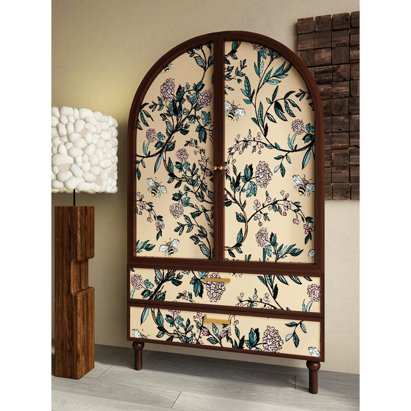 Garde-robe de luxe rétro à lumière française, Noyer