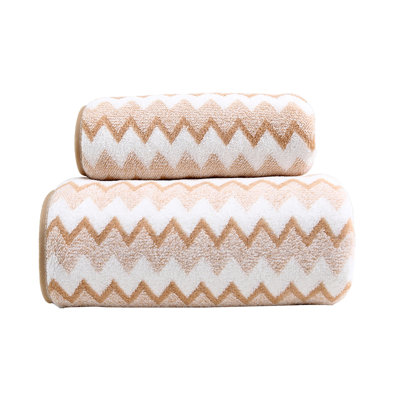 Soft Thick Absorbent 2 Piece Bath And Face Towel Set, Quick Drying Polyester Towel For Home And Gift, 55.1x27.5in Khaki