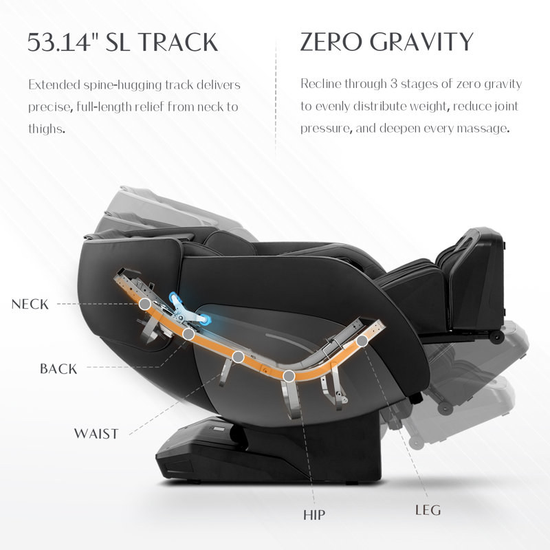4D Massage Chair, Full Body Massage Chair, Zero Gravity Recliner w/Dynamic Leg Kneading System, 53.14" SL Track, Sleek Appearance, 12 Auto Modes, Wireless Charging, Bluetooth Speaker, TFT Screen