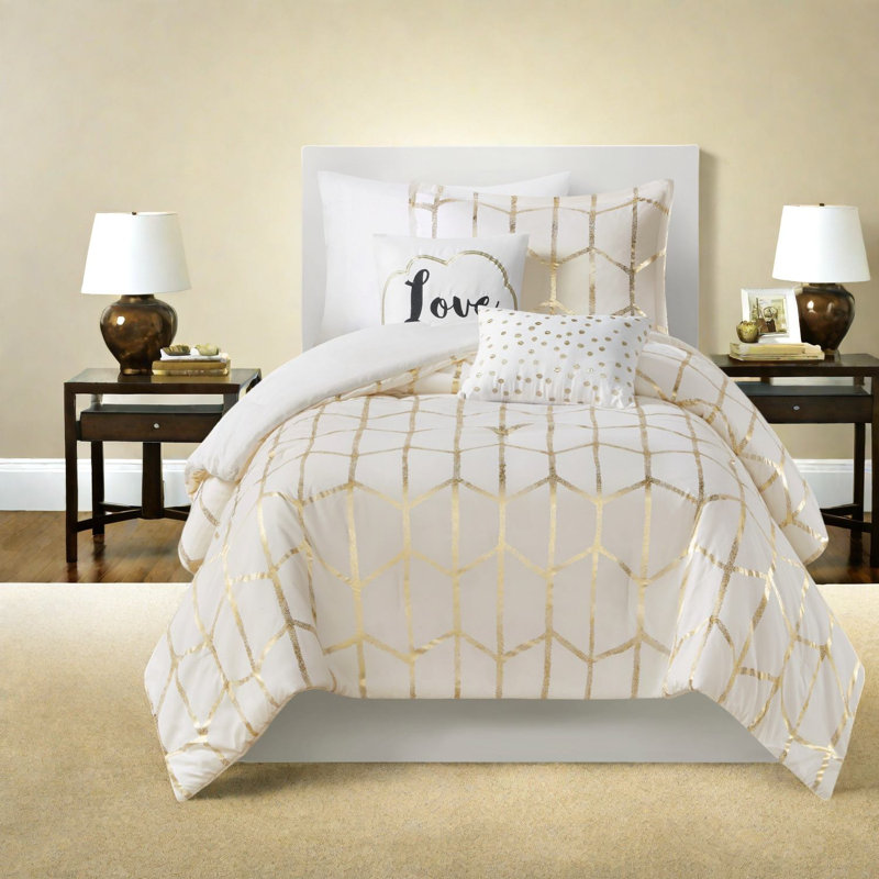 Ensembles de literie pour lit simple / simple TG, édredon 100% microfibre brossée avec coussins décoratifs