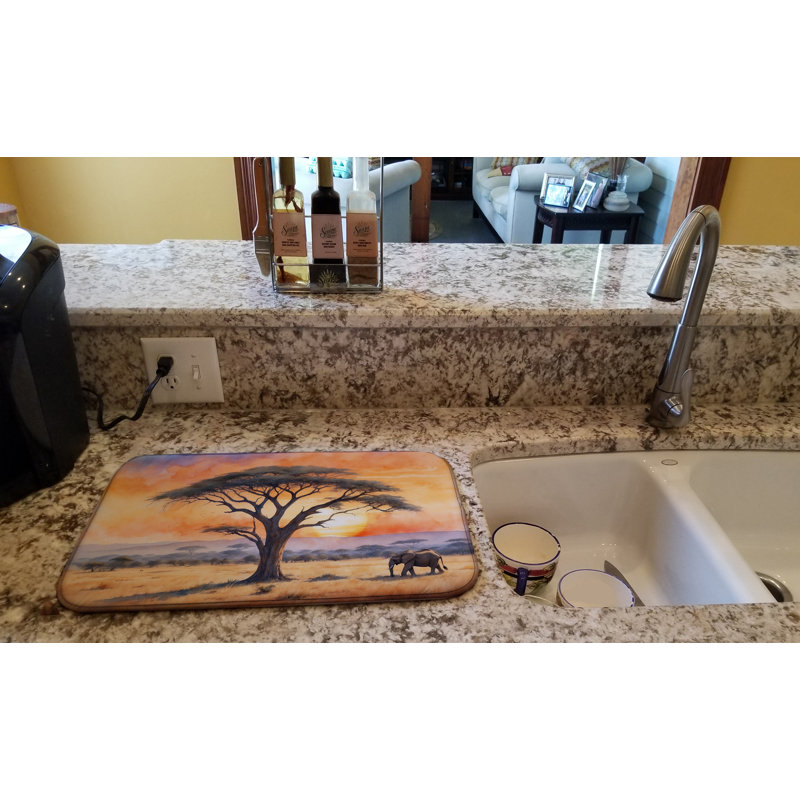 Tapis de vaisselle Elephants Savanna Sunrise