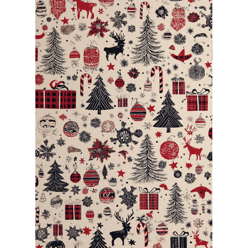 Toile rouge à motif de cadeau de Noël pour décoration intérieure - Style unique