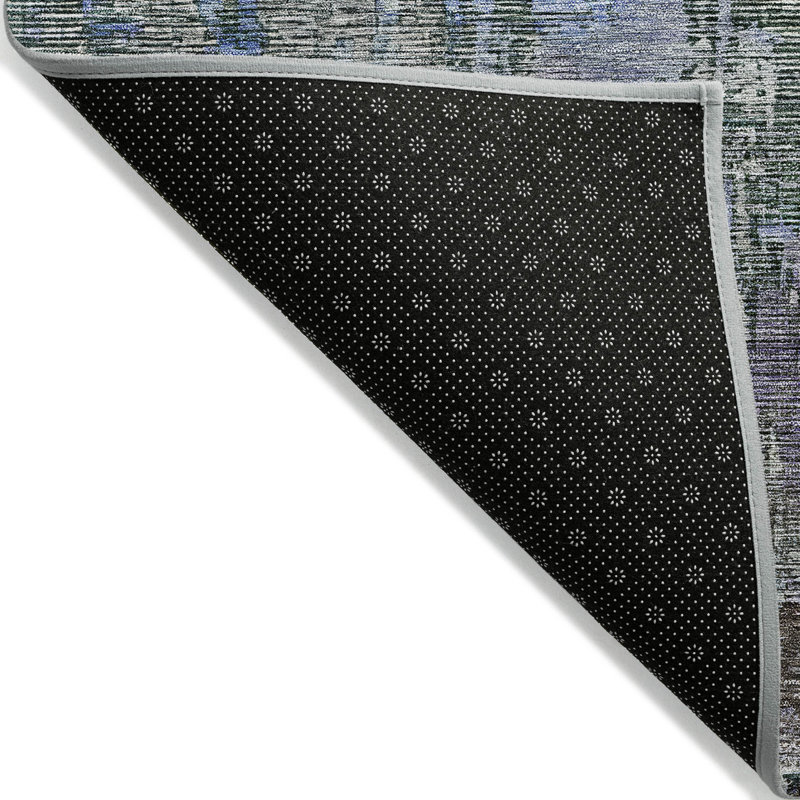 Tapis extérieur lavable abstrait 9 pi x 12 pi vert fougère
