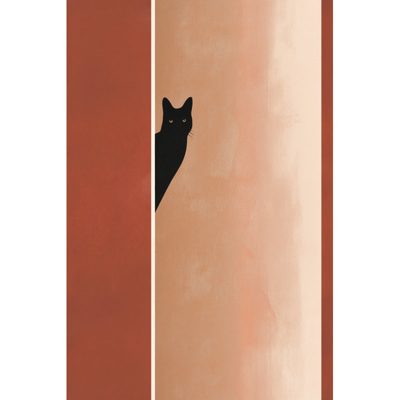 Papier peint chat noir Minimalist, Peel and Stick