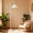 Modern White Floor Lamp, A Petal-shaped Lampshade & A Uniquely Designed Bendable Lamp Post