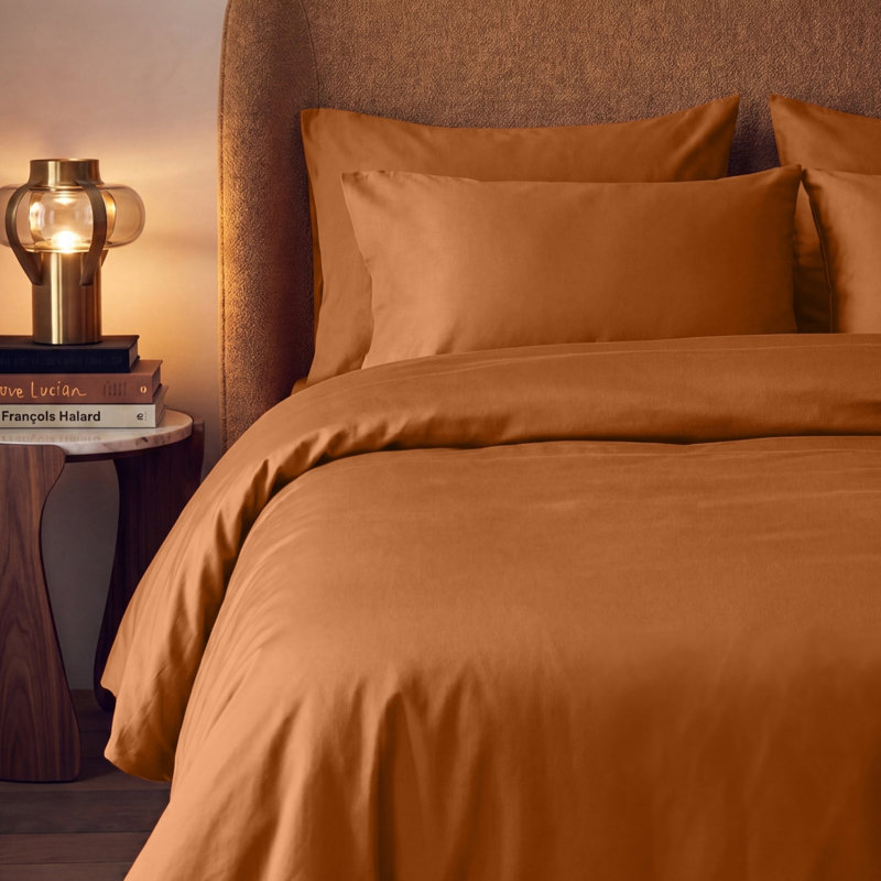 100% Cotton Sateen 460 Thread Count Deep Fitted Sheet, King, Terra