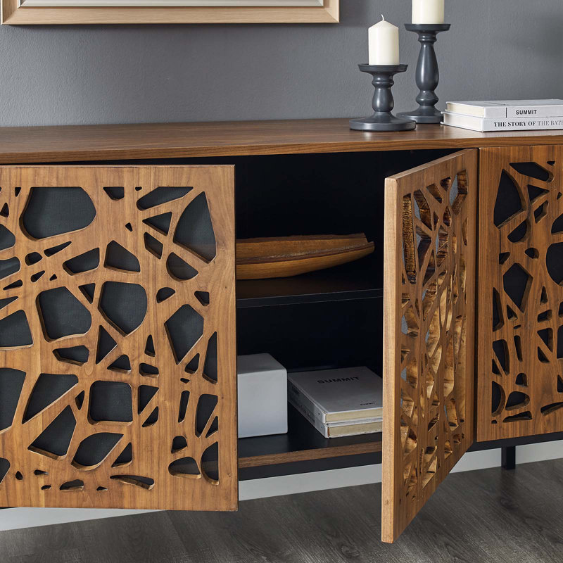 Telluride 73" Walnut and Black Wood TV Stand