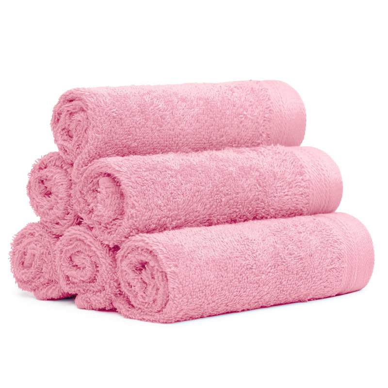 Alexandra 100% Cotton Washcloth Towel, Pink Rose