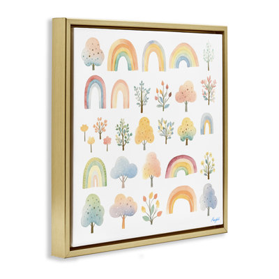 Happy Rainbows & Foliage Floating Frame, design by Roozbeh