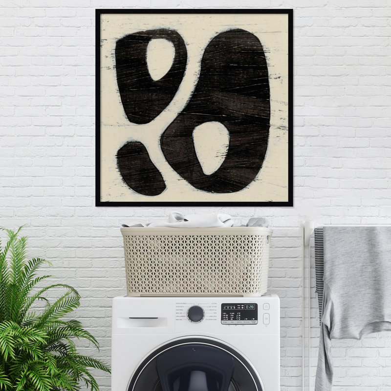 Hieroglyph IX by June Erica Vess, 33" H x 33" W x 1" D, Black