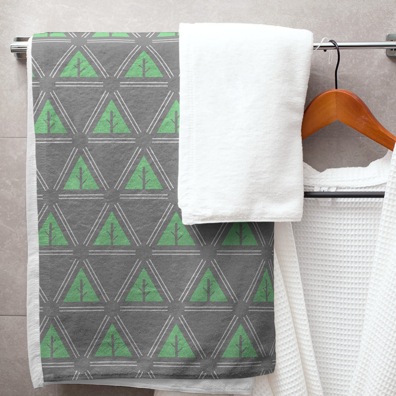 Barbra Bath Towel, Green/Gray/Off White