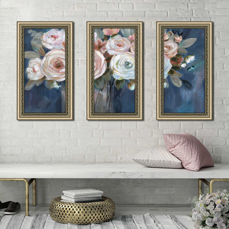 «Midnight Mood» par Nan - cadre photo 3 pièces, reproduction d'art, H 27,5 po x l 46,5 po x P 0,75 po