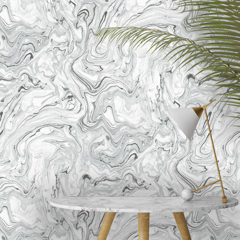 Congleton Ludic Duck Egg 10m x 52cm Wallpaper Mural, Monochrome
