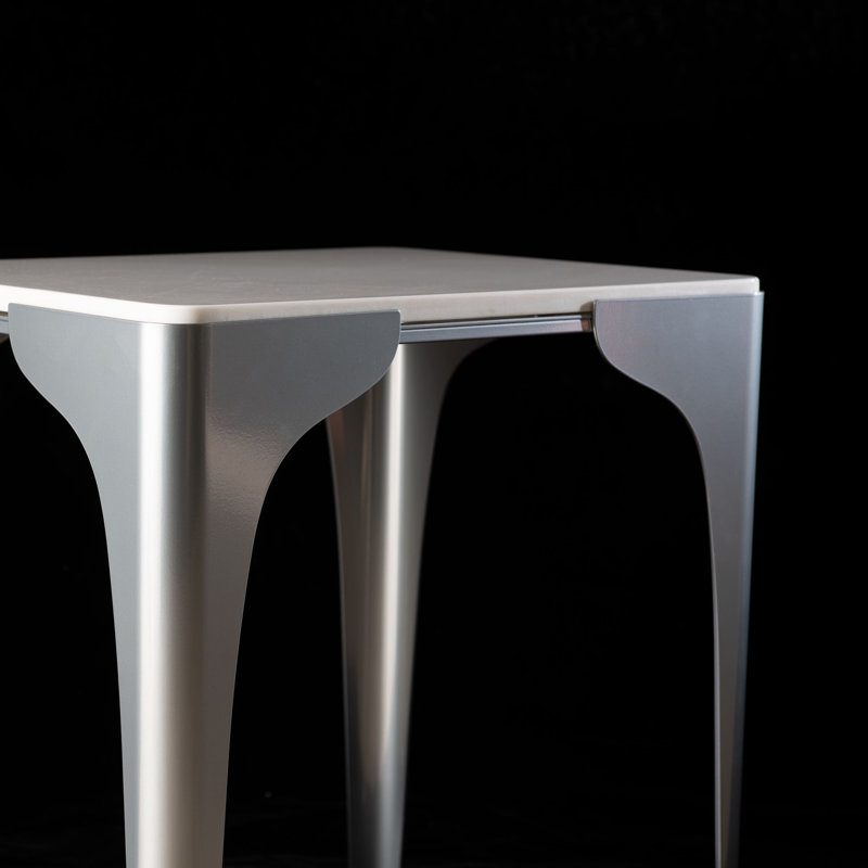 Cove Marble Top Side Table, Sterling