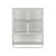 Armoire murale moderne à deux portes de 23,62 po avec deux portes, un rangement fermé à deux niveaux, une tablette ouverte et un porte-serviettes, pour le vestibule, le salon, la salle à manger et la salle à manger