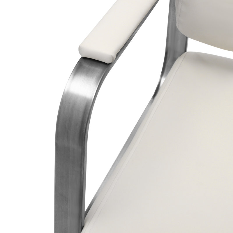 Fauteuils Stylist For Salon - Fauteuil de coiffeur rotatif à 360 ° pour salons de coiffure, Blanc et argenté, Argent