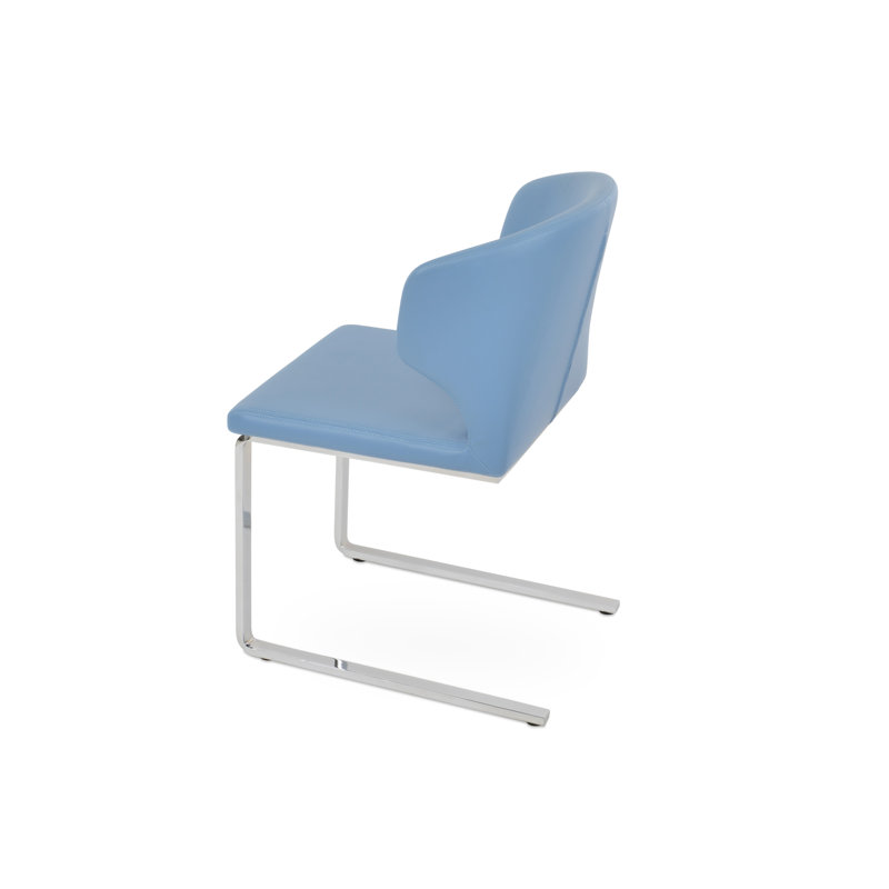 Chaise d'appoint Amed, Similicuir bleu