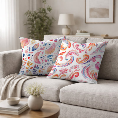 Coussin décoratif à motif cachemire 2 pièces Paisley