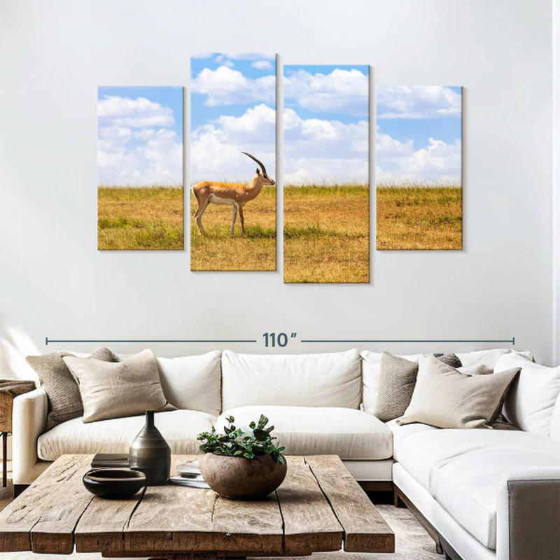 Gazelle In The Savannah, 54" H x 84" W