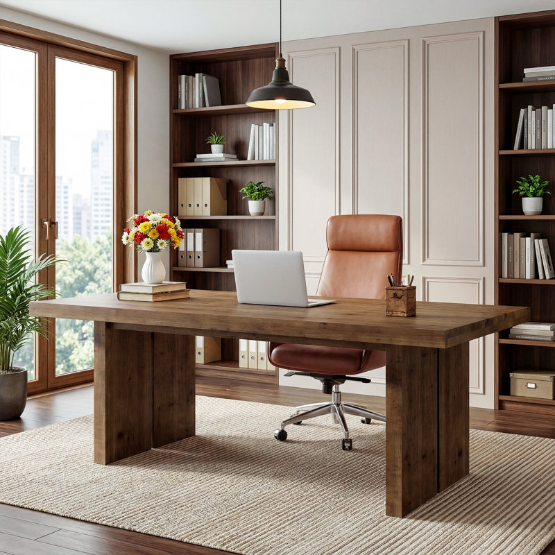 63-inch Solid Wood Executive Desk
