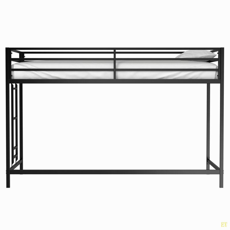 Adam Sturdy Junior Twin Loft Bed  For Kids, Space Saving, Loft Bed With Easy Climbing Ladder And Guardrails, Loft Bed Frame For Bedroom