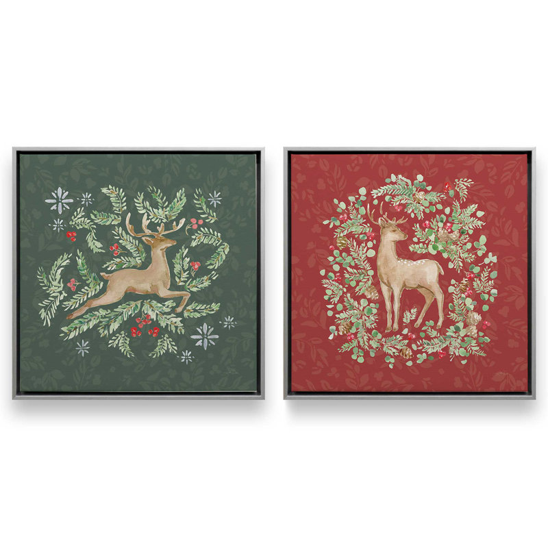 «Forest Noel Leap», ensemble de 2 impressions sur toile, H 13 po x l 26 po, Impression encadrée sans passe-partout