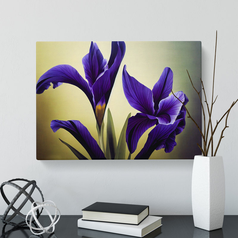 Picturesque Iris Flowers - Wrapped Canvas, 50cm H x 76cm W x 3cm D