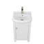 Meuble-lavabo simple autoportant blanc moderne de 18 po avec plateau en céramique pour petit espace