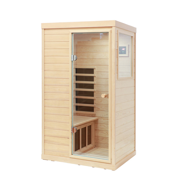 Holaki 1 - Person Indoor Bluetooth Compatible FAR Infrared Sauna in Hemlock, Right Door