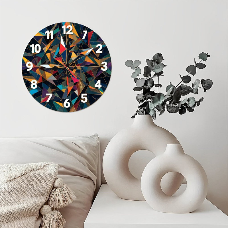Horloge murale colorée abstraite pour la décoration intérieure