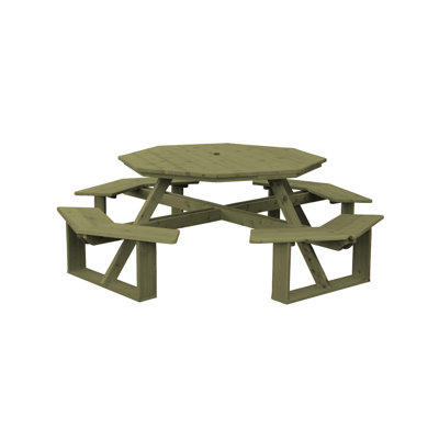 Sirna 8 - Person Wood Patio Dining Set with