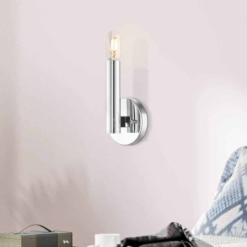 Applique murale en acier Marissah, Chrome poli