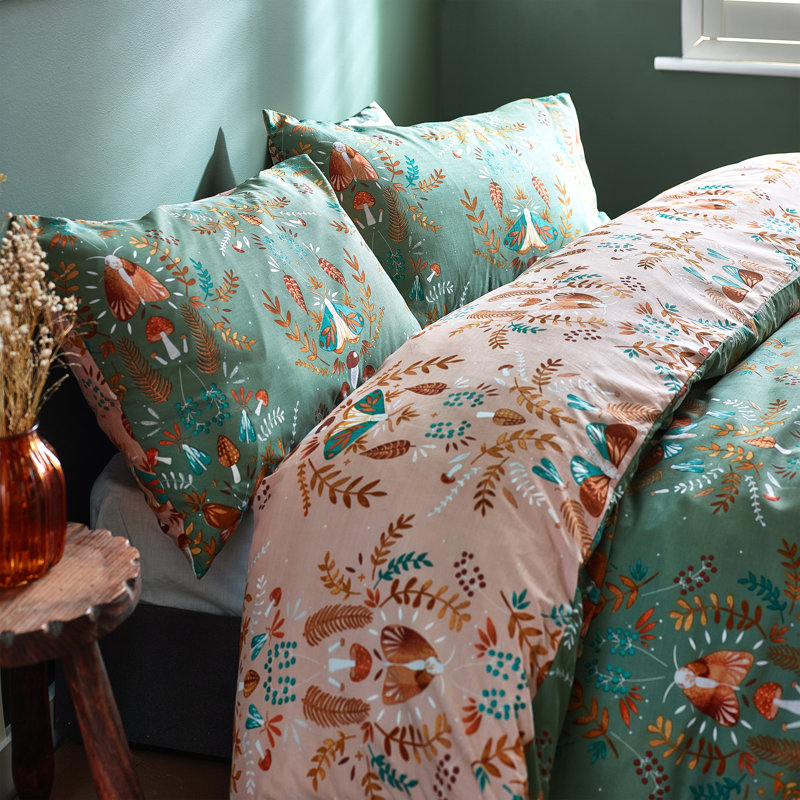 Luna Cotton Blend Floral Duvet Cover Set with Pillowcases, Single Duvet Cover + 1 Standard Pillowcase
