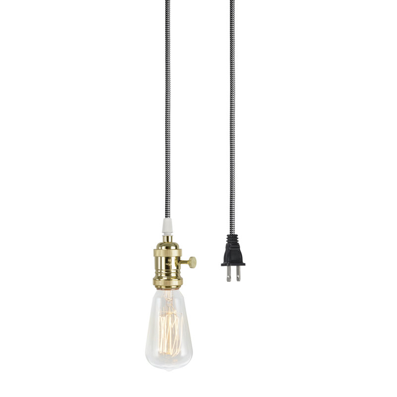 Luminaire suspendu 1 lumière à 1 lumière, Noir / Blanc