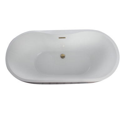 55.5'' x 29'' Freestanding Soaking Acrylic Bathtub