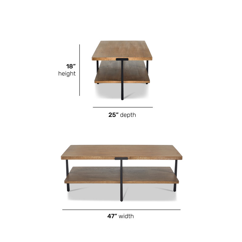Solid Wood Top Single Coffee Table