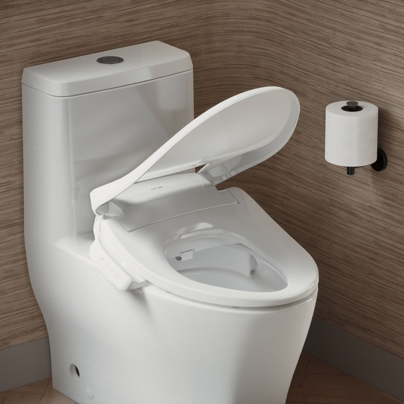 PureWash E545 Elongated Heated Bidet Toilet Seat, Electric Bidets for Existing Toilets, White