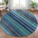Machine Washable Indoor/Outdoor Xhevrie Teal Rug