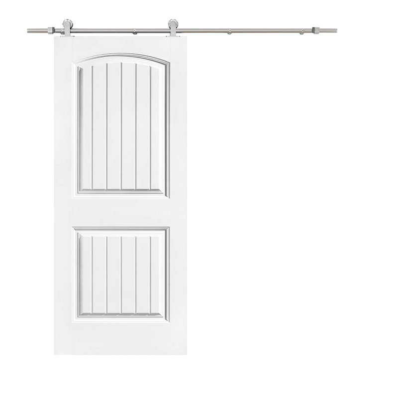 Panelled and Metal Primed Barn Door with Installation Hardware Kit, 30" x 80"