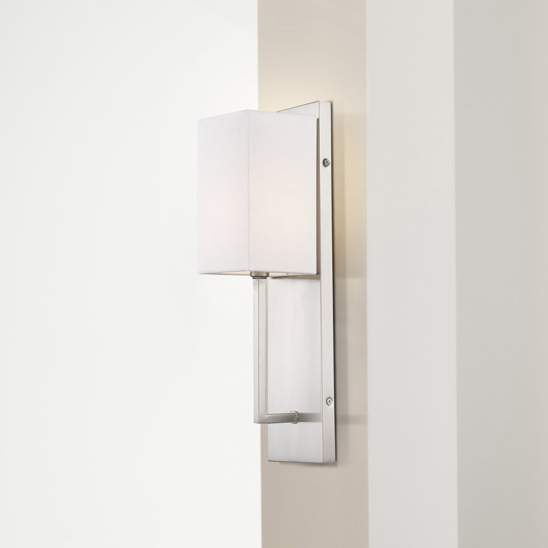 Kaitlin 1-Light Dimmable Armed Sconce, Brushed Nickel