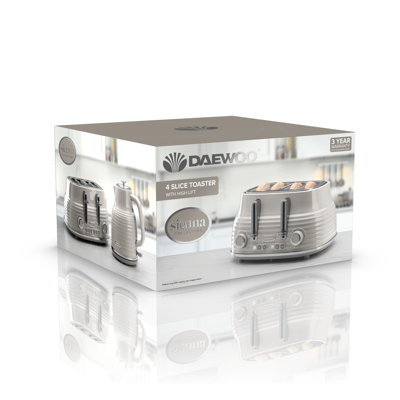 Daewoo Sienna 4 Slice Toaster With High Lift Handle Cream