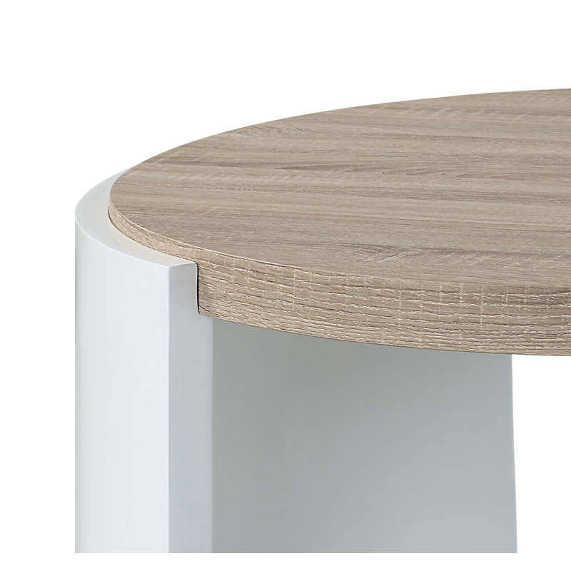 Table basse ronde en bois avec plateau épais Giovonni