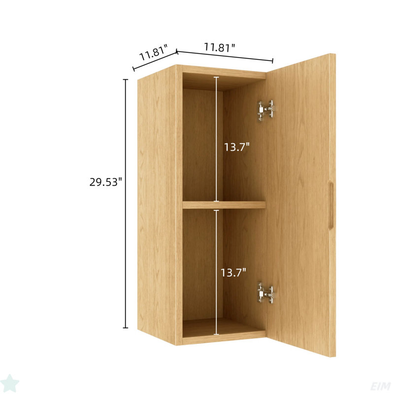 Wall-Mounted Floating Striped Bathroom Vanity Side Cabinet With A Door And A Shelf, (Suitable For NOOR Bathroom Vanity)