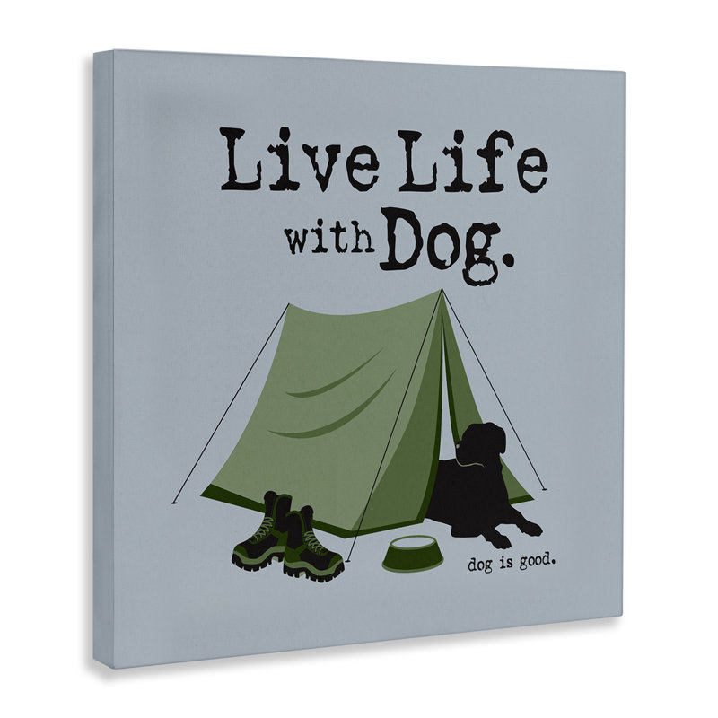 «Camping with Dog», art mural par Dog Is Good, H 17 po x l 17 po