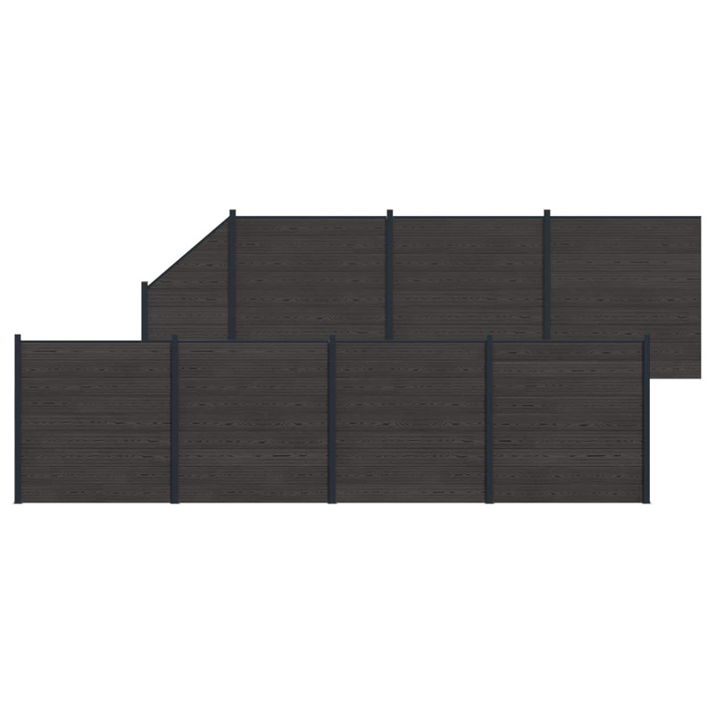 1311 cm W Fencing Kits Fencing with 8 Panel(s) Included, Black
