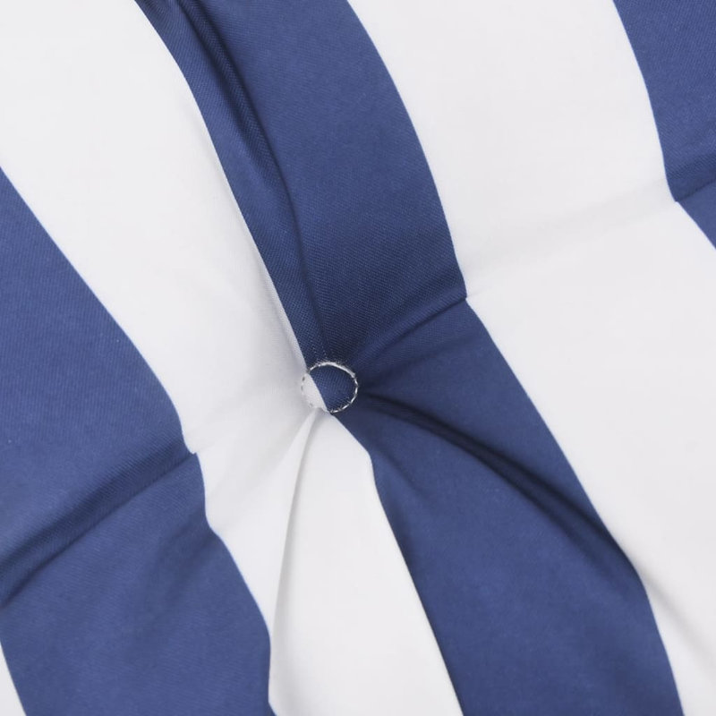 Coussin de banc en tissu Oxford, Bleu / blanc, H 2,8 po x l 19,7 po x P 19,7 po